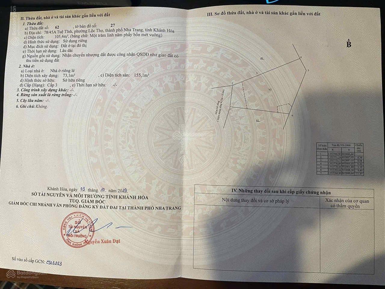 Bán nhà 2 tầng hẻm Tuệ Tĩnh phường Lộc Thọ Nha Trang giá rẻ