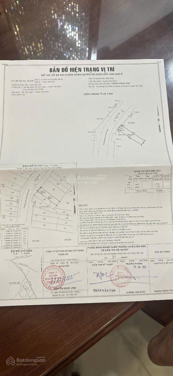 Đất khu Tân Xuân 3, mặt tiền thông ra Tô Ký, DT: 4x19.1m, thổ cư 76,4m2, khu dân cư, giá 4.3 tỷ