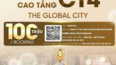 NHẬN BOOKING CHÍNH THỨC TOÀ CĂN HỘ CT4 MASTERI COSMO CENTRAL thuộc dự án KĐT The Global City