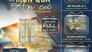Căn hộ 2PN Diamond Boulevard giá từ 35tr/m² Chỉ 10% ký HĐMB, nhận nhà sau Tết