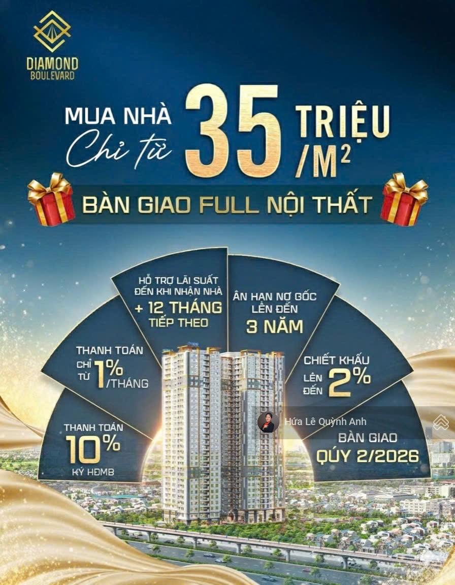 Căn hộ 2PN Diamond Boulevard giá từ 35tr/m² Chỉ 10% ký HĐMB, nhận nhà sau Tết Căn hộ 2PN Diamond Boulevard giá từ 35tr/m² Chỉ 10% ký HĐMB, nhận nhà sau Tết