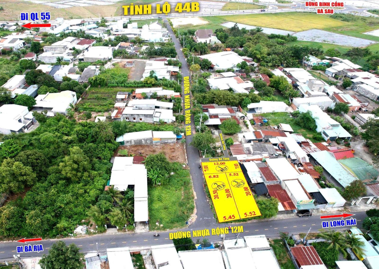 Hàng ngộp Long Điền đất mặt tiền nhựa 12m, sẵn 80m2 thổ cư