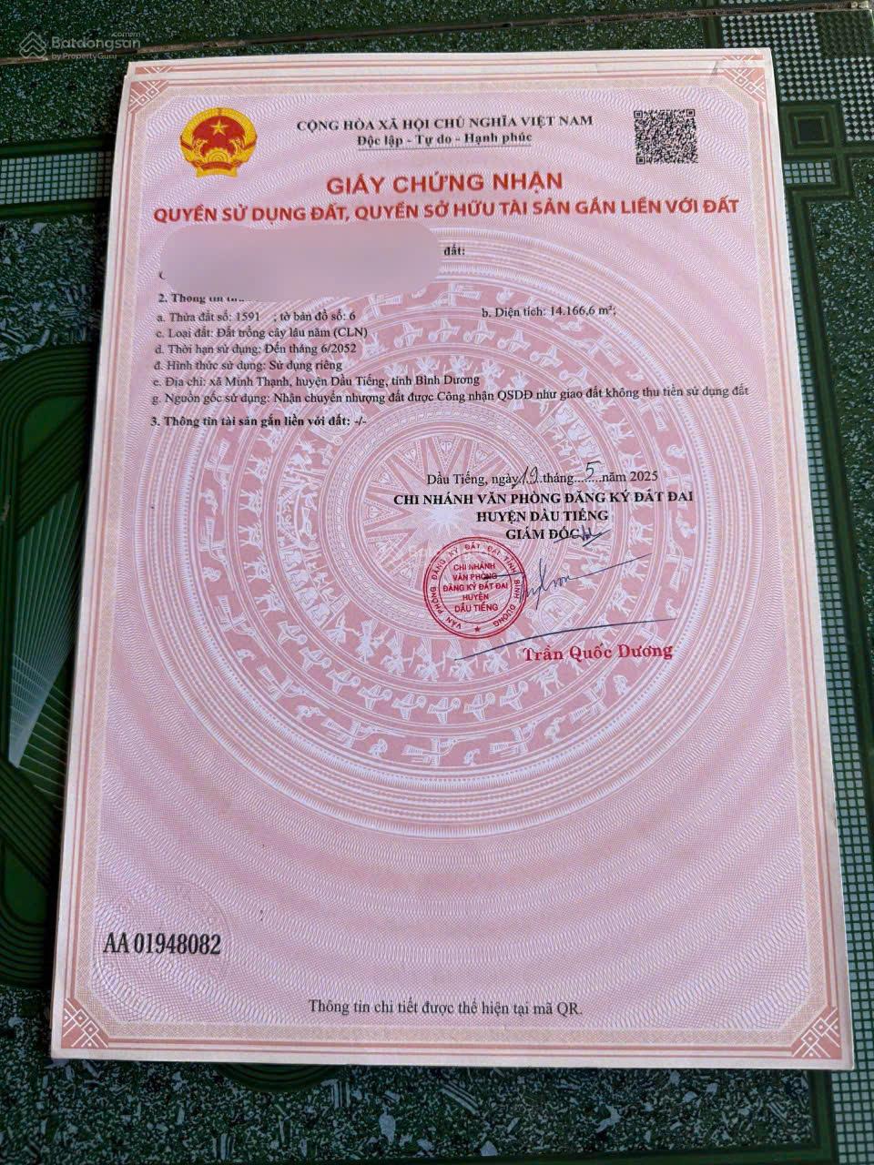 Bán đất tại Xã Minh Thạnh, Dầu Tiếng, Bình Dương, giá siêu hời 28 tỷ, 14116 m2