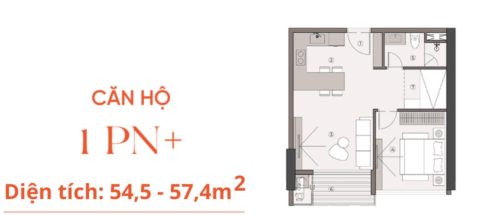 1 căn 1pn VIP tại dự án diện tích 55m2 tầng cao chiết khấu cao của cđt