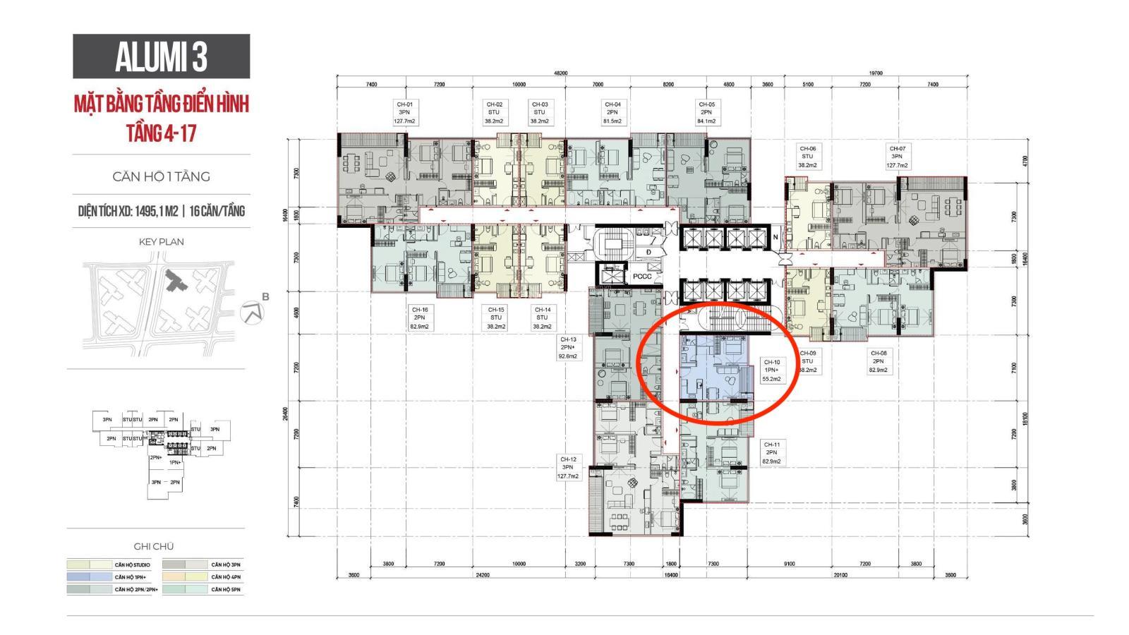 1 căn 1pn VIP tại dự án diện tích 55m2 tầng cao chiết khấu cao của cđt