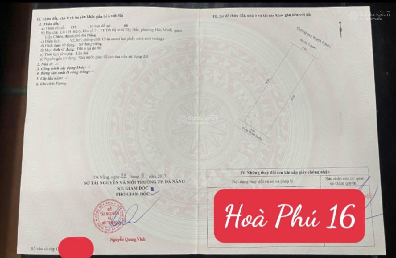 Bán cặp đất Hoà Phú 16 song song Hoàng Thị Loan