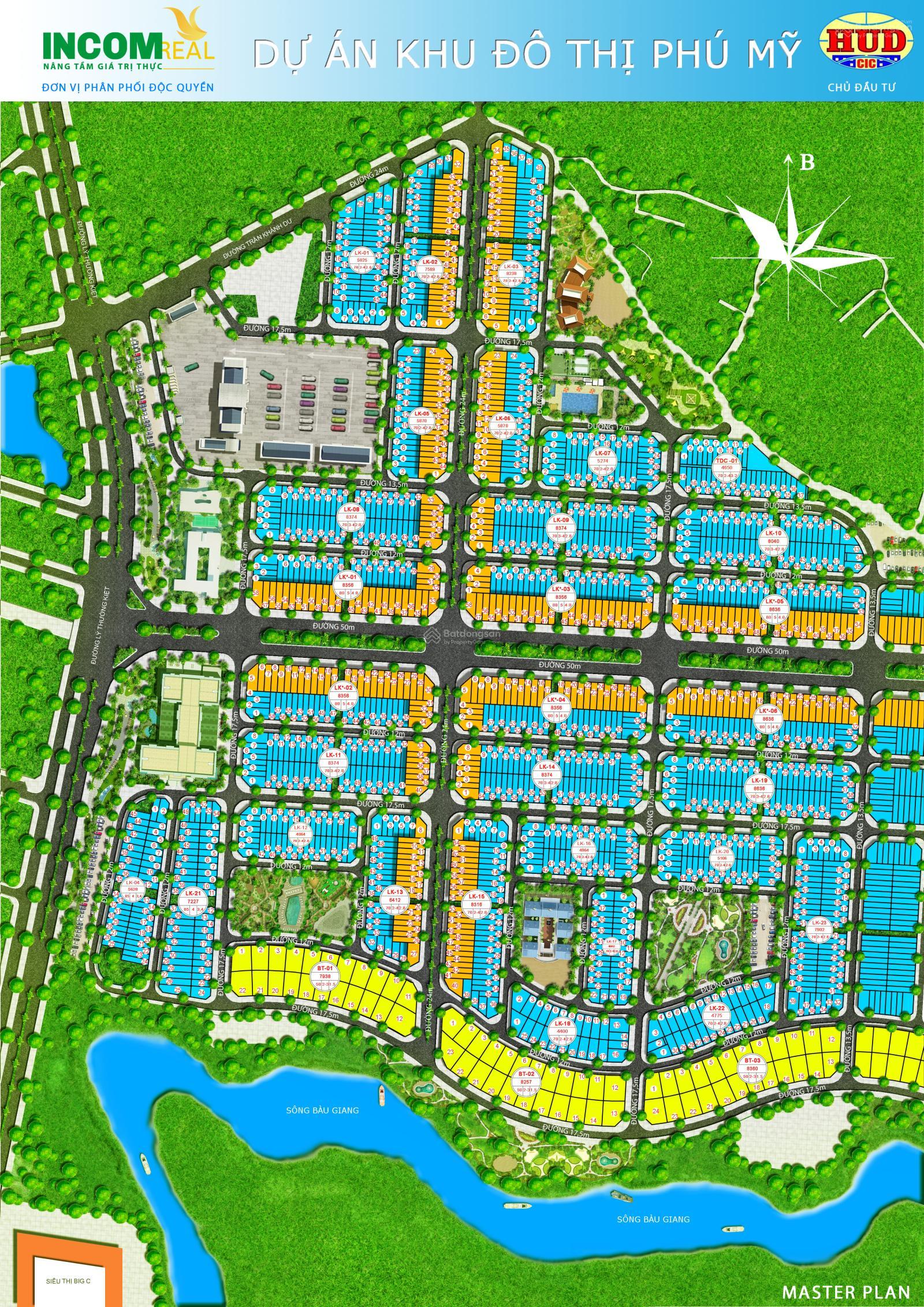 Bán đất KĐT Phú Mỹ mặt tiền đường 24m, cách bờ sông 50m. Hướng Tây, giá chỉ 2,2xx