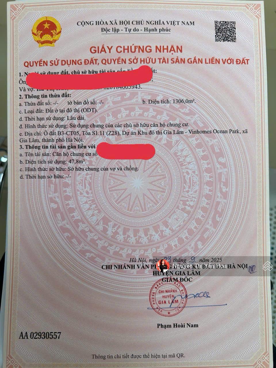 Bán gấp căn hộ 1n + full nội thất công năng như 2 phòng ngủ Vinhomes Ocean Park 1