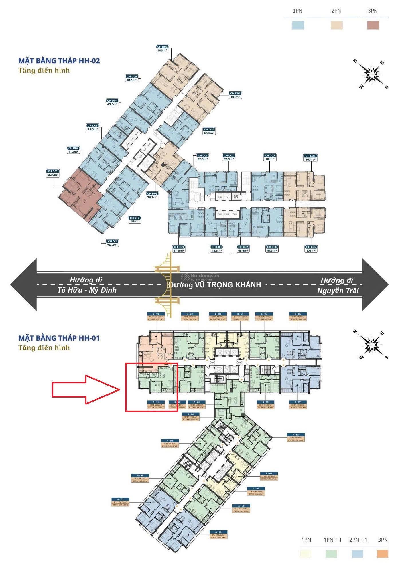 Kepler Land: Bán căn góc 2PN Hót nhất tòa HH01 - Diện tích 69,8m2