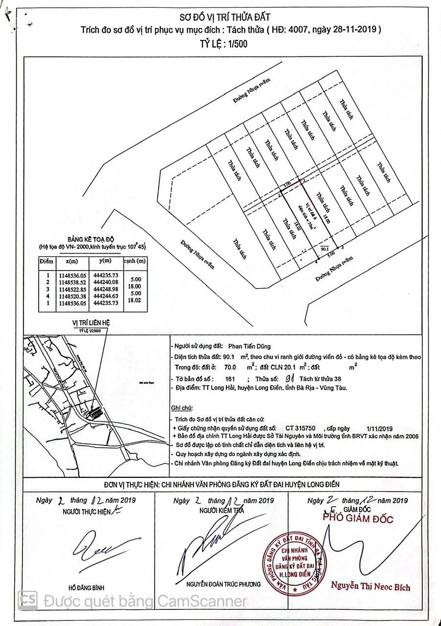 Đất đẹp - giá tốt - cần bán nhanh đất tại xã Long Hải, Long Điền, Bà Rịa VT