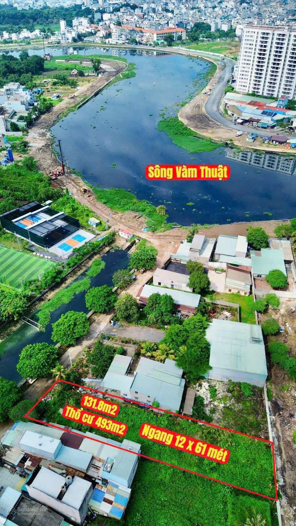 Bán đất mặt tiền Kênh Sông Vàm Thuật, P. An Phú Đông, Q12. DT 12m x 62m, giá siêu hời 23.5 tỷ