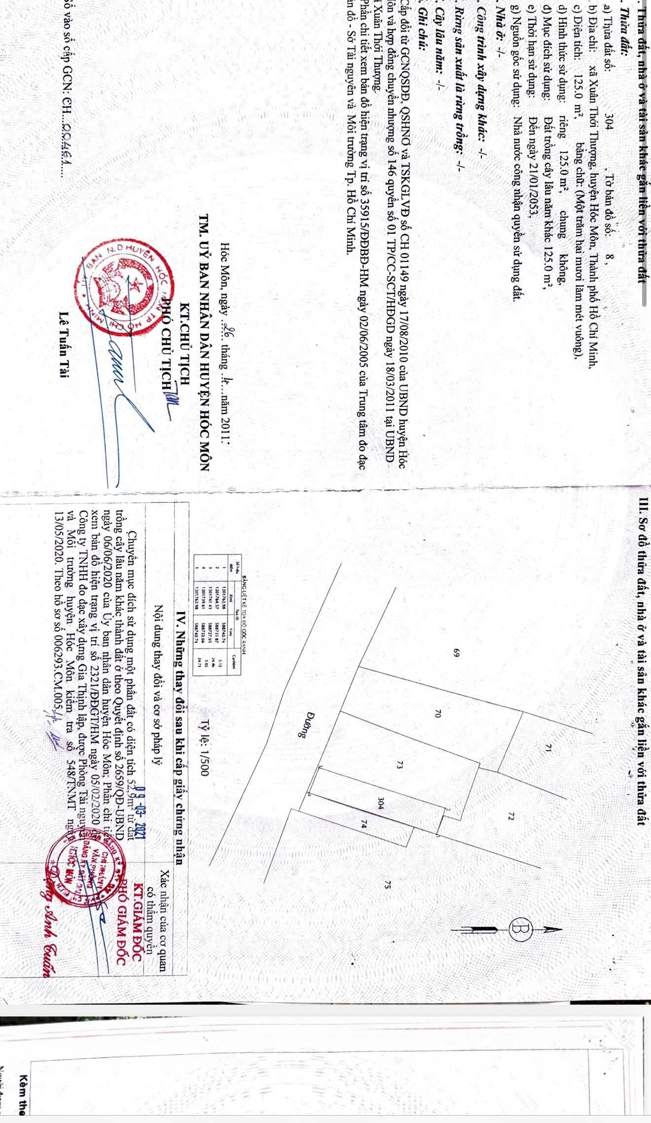 BÁN GẤP LÔ ĐẤT MẶT TIỀN PHAN VĂN HỚN 5x25m GIÁ 6ty5 Hóc Môn