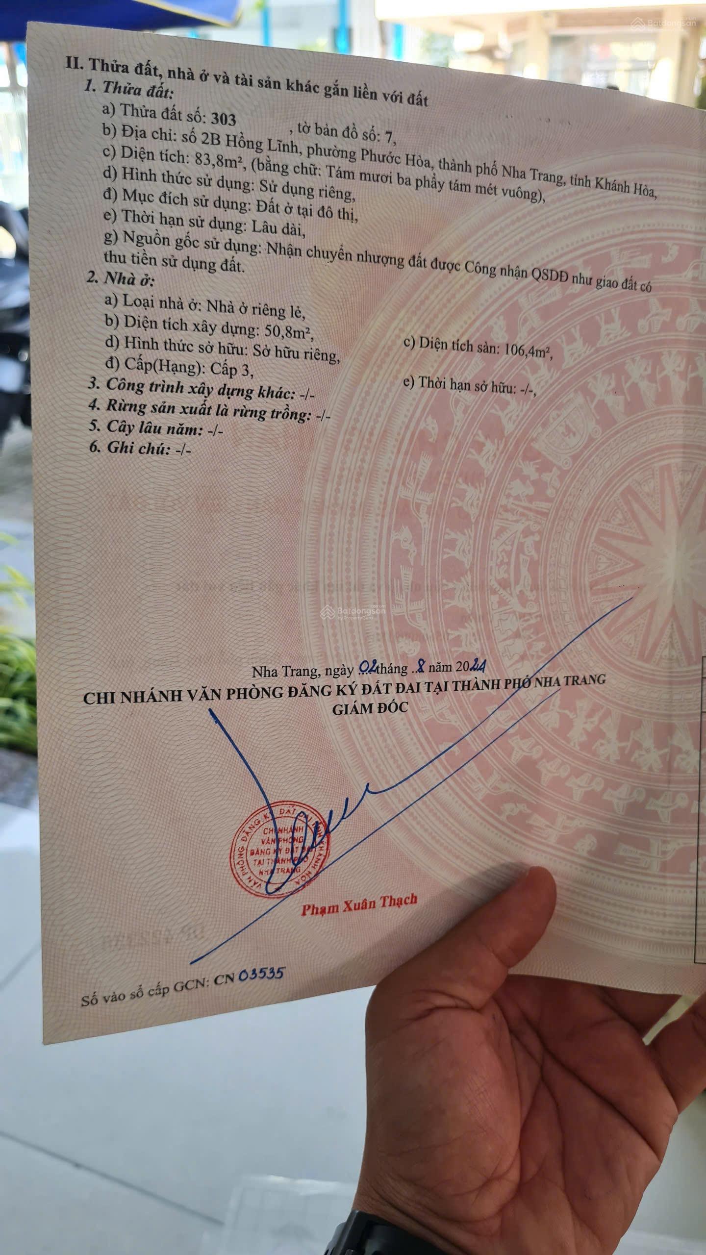 Bán Nhà Mặt Phố 2B Hồng Lĩnh, 13 tỷ, 83.8m2, đẹp, địa thế huyết mạch của Nha Trang