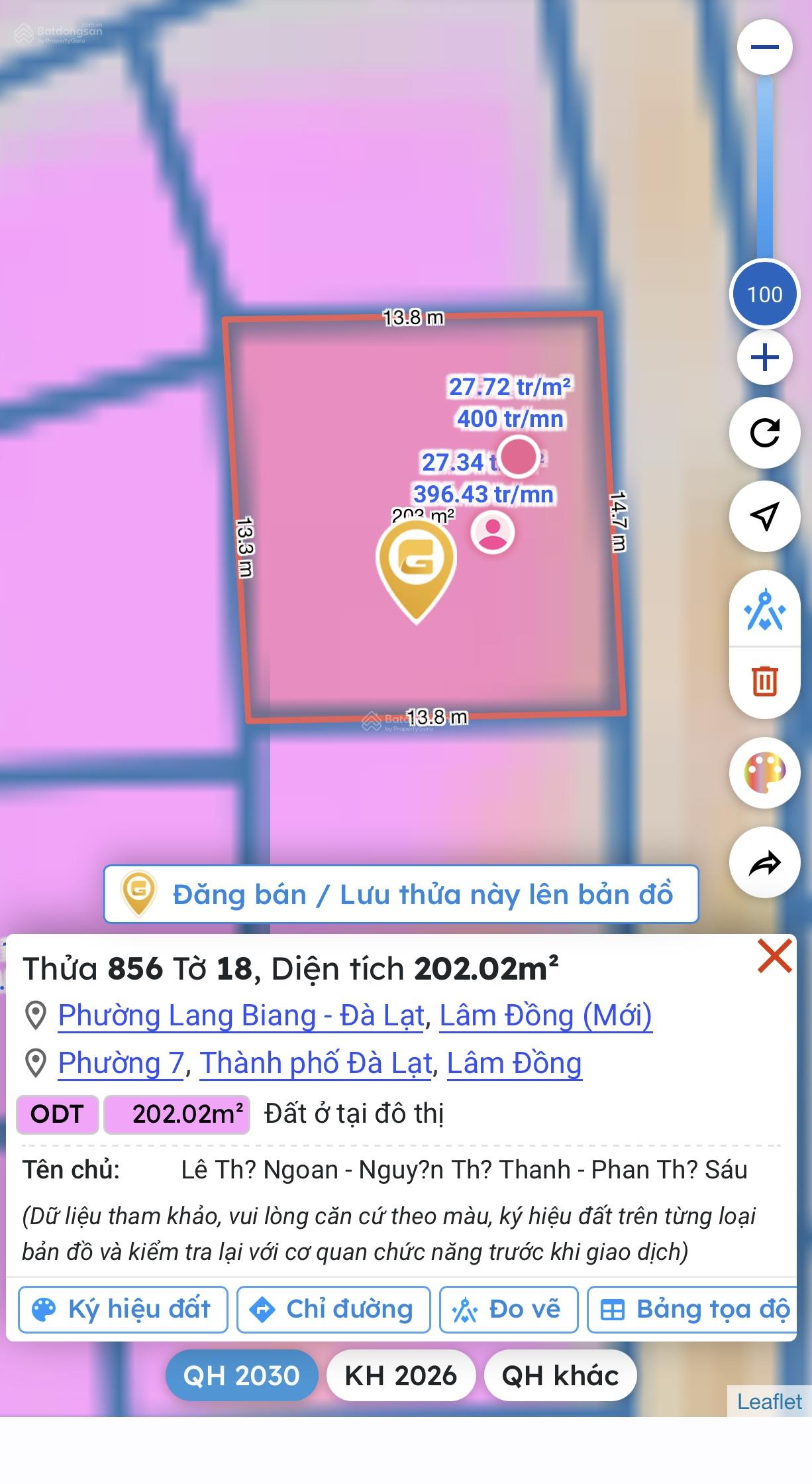 Cần bán 203m2 măngline đà lạt 5ty550 full TC đất bằng trên đỉnh đồi gần mây lang thang !