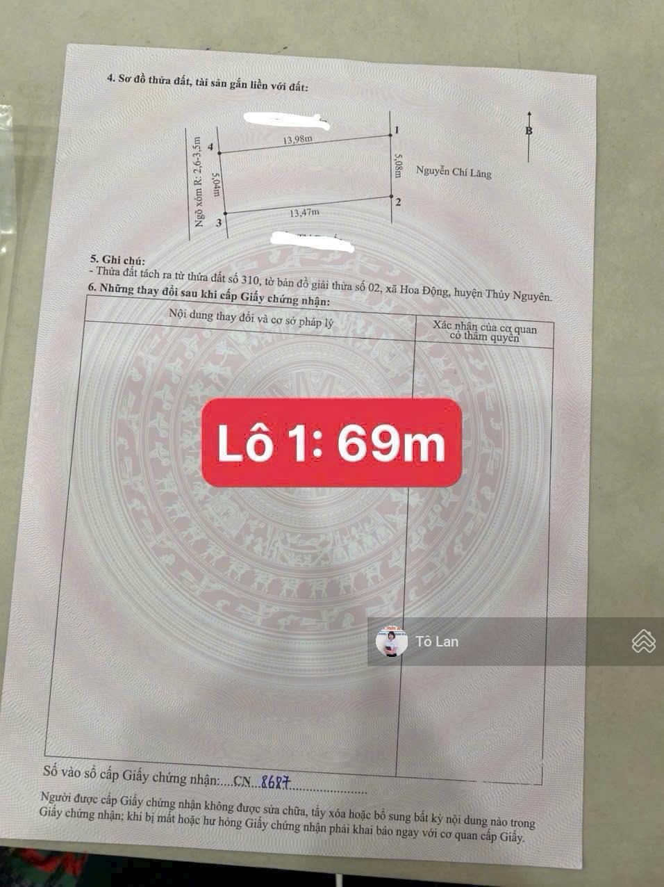 Chào bán 1 lô F0 Hoa Động siêu đẹp trục thông oto giá 2tỷ4xx