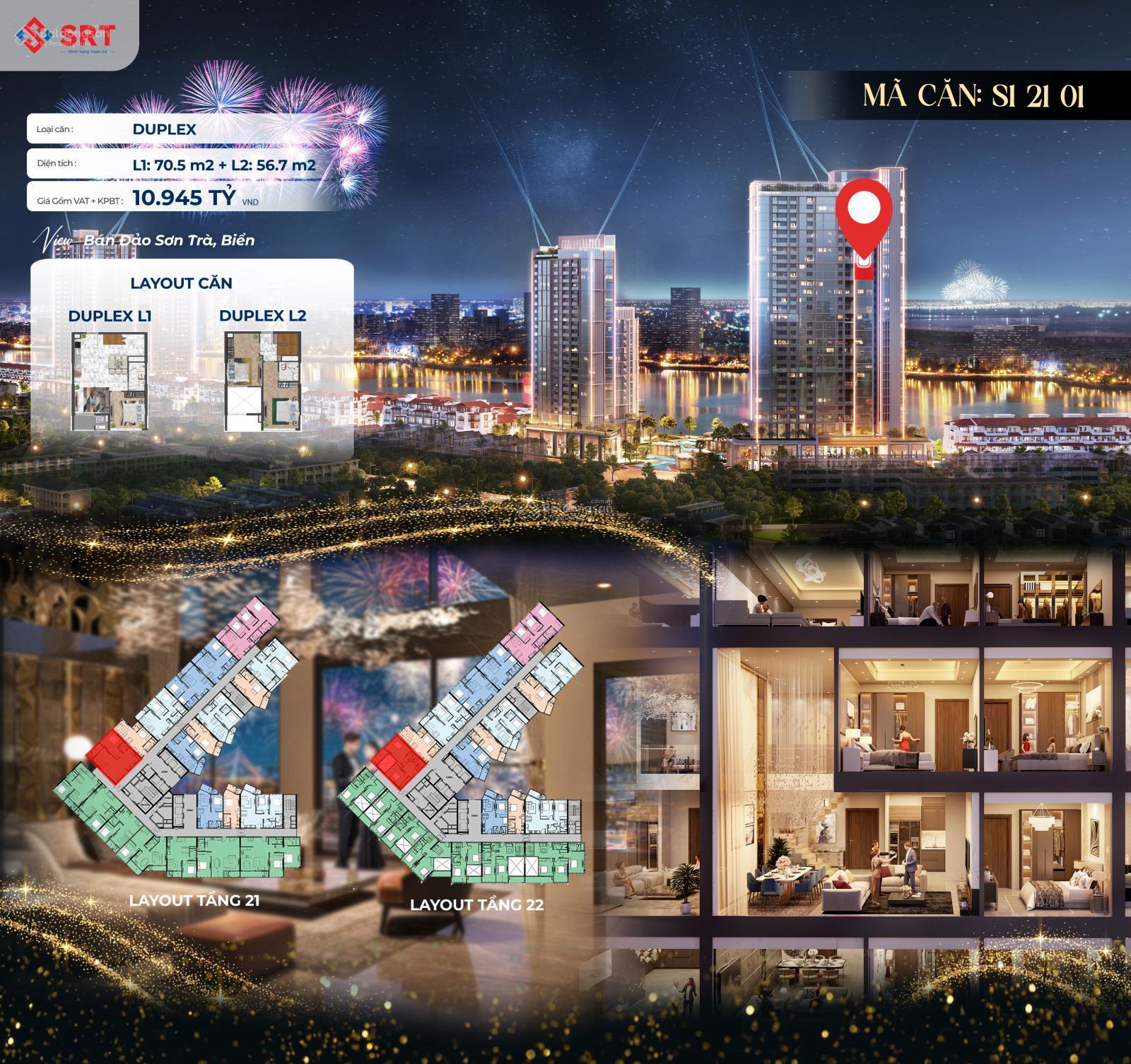 Bán căn Duplex Symphoy view biển, Sơn Trà- Hướng Đông Bắc mát mẻ