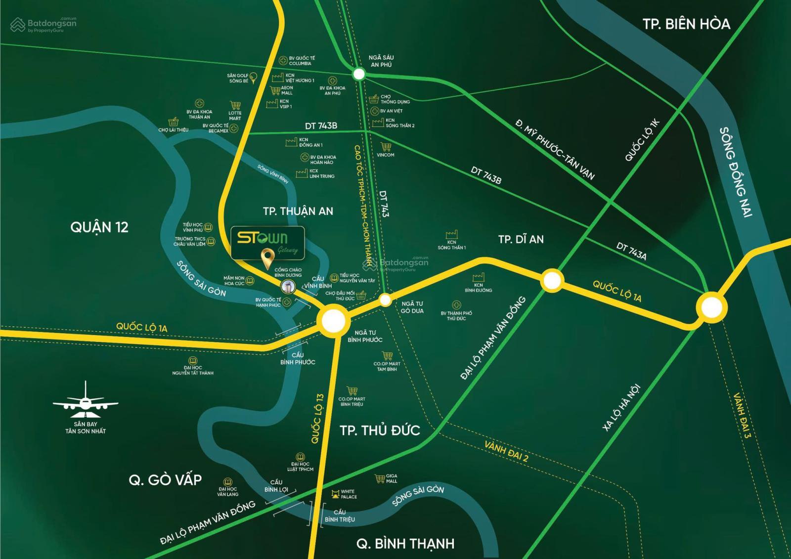 BÁN CĂN 2 PHÒNG NGỦ STOWN GATEWAY NGAY QUỐC LỘ 13 CHỈ 1.98 TỶ/CĂN, VỐN TỰ CÓ 600TR TỚI NHẬN NHÀ