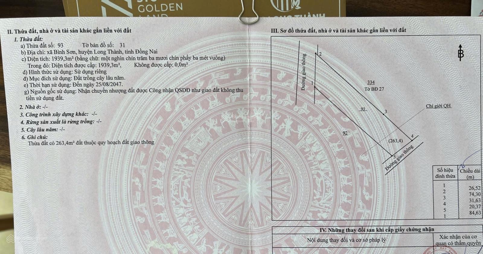 Vị trí vàng mặt đường vành đai sân bay. Giá đầu tư nhân đôi tài sản