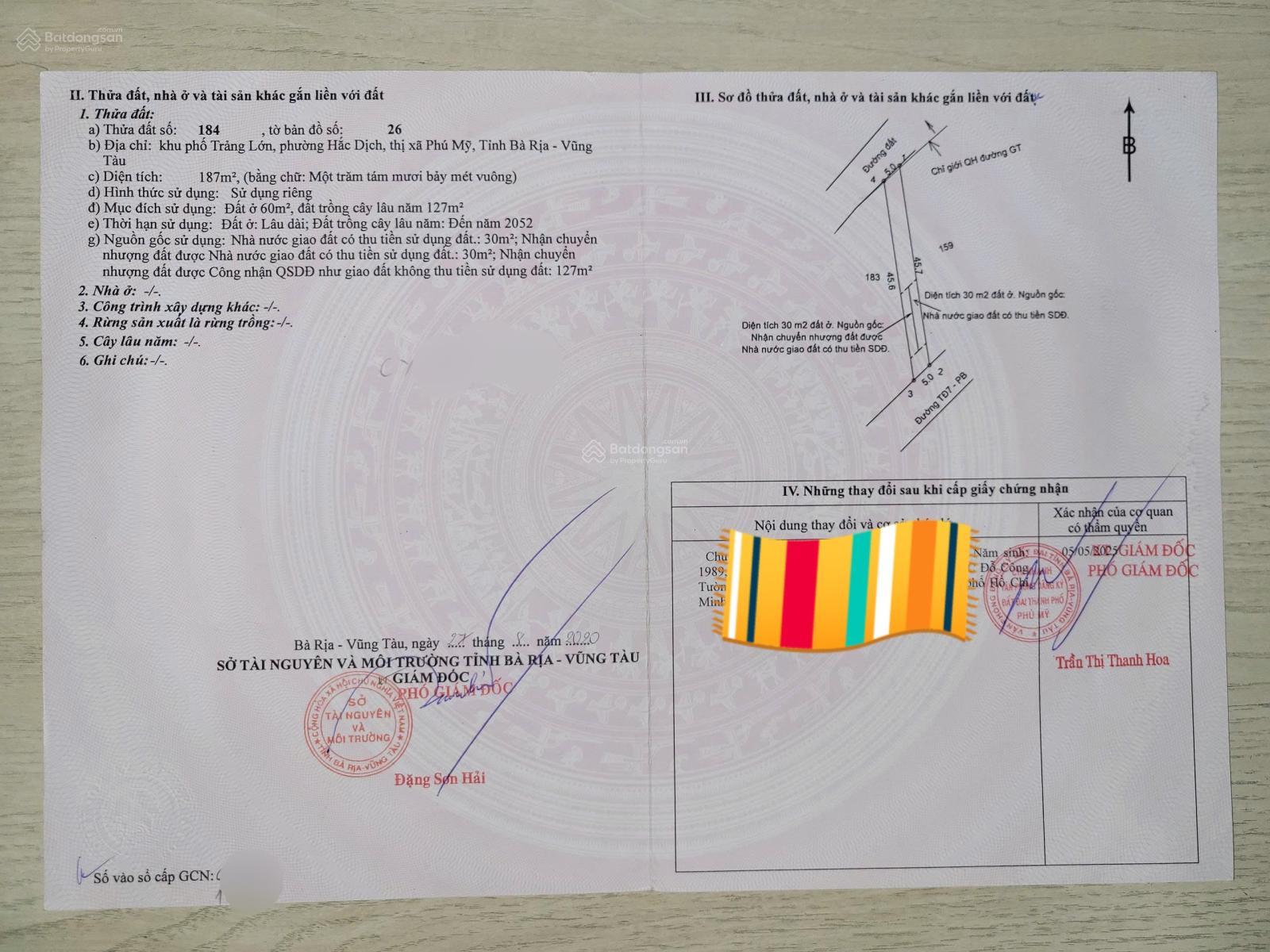 Bán đất 2 mặt tiền trước sau ở đường Tập Đoàn 7, 1,5 tỷ, 187m2, pháp lý đầy đủ