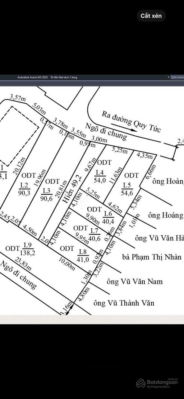 Bán đất tại Quy Tức, Phù Liễn, Kiến An, Hải Phòng, 1,52 tỷ, 40,6 m2, giá tốt đẹp