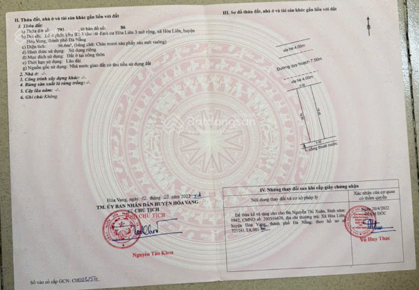 Bán đất tái định cư hòa liên 3 đường Ngô Miễn, giá 2 tỷ 920tr, sổ hồng riêng, thổ cư 100%