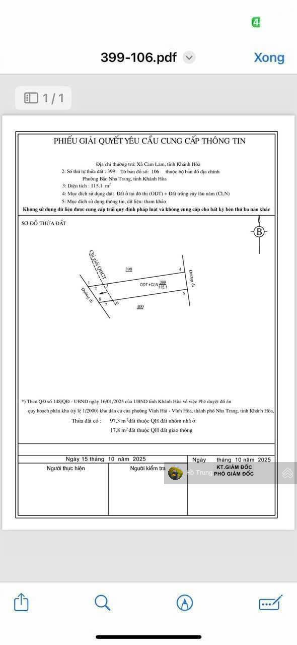 Bán đất đường Hoà Trung - Vĩnh Hoà, Giá: 3,5 tỷ - Sổ hồng full thổ cư