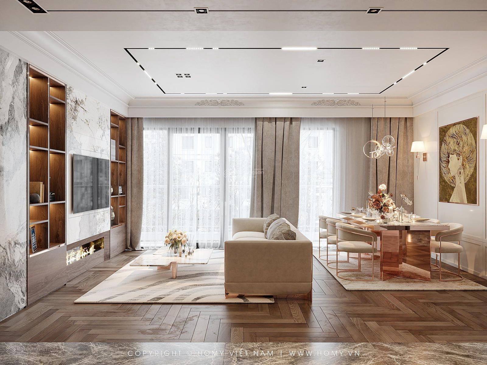 Hoa hậu Park Kiara 127m2 tầng cao đẹp, view thoáng, đồ cơ bản cho khách tự hoàn thiện