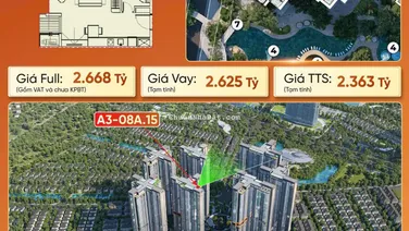 Alumi còn lại 1 căn studio giá tốt nhất 2tỷ363, ban công chính Nam mát mẻ luôn ạ