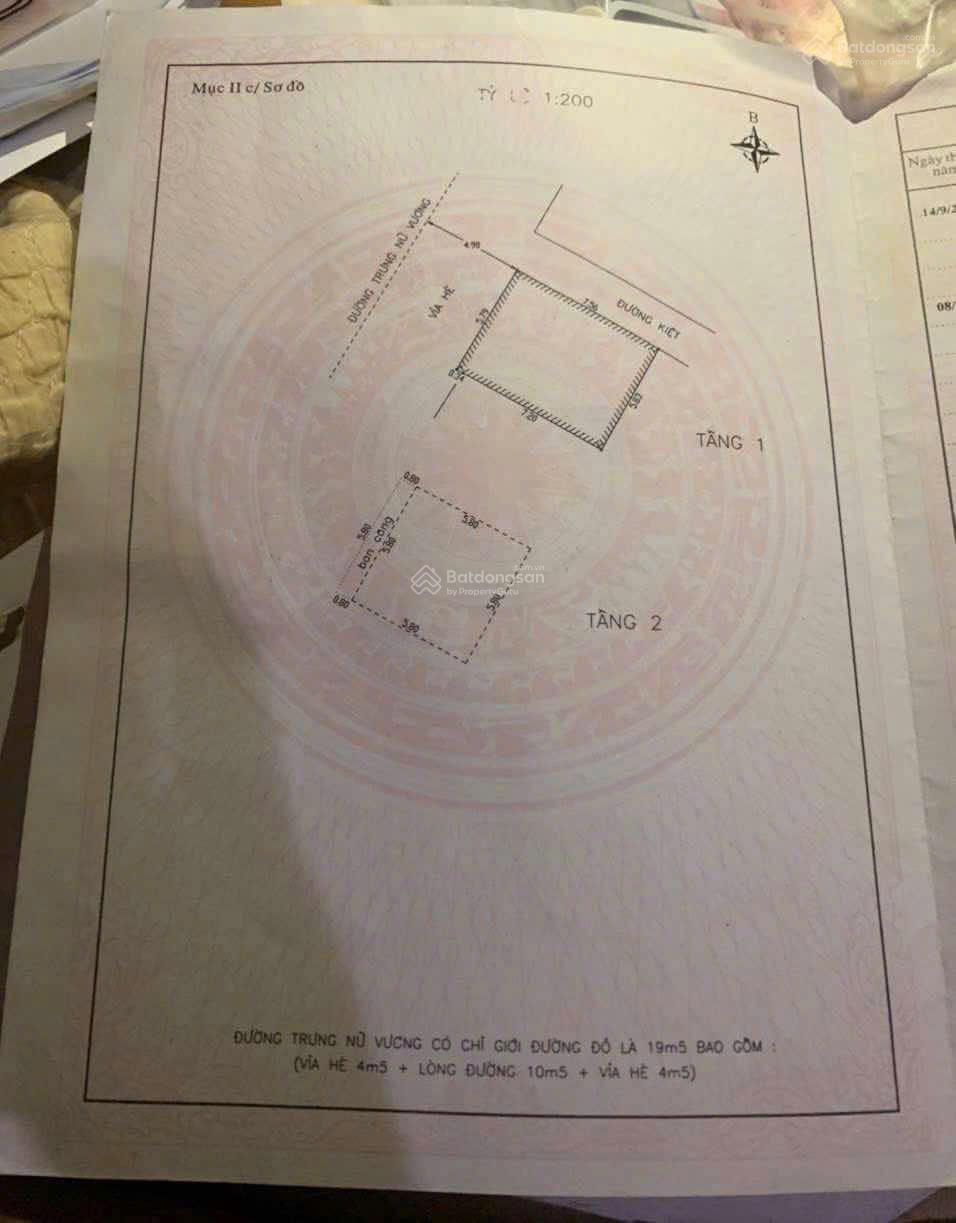 Nhà 2 tẩng 2 mặt tiền đường Trưng Nữ Vương . Hải Châu . Sát cầu rồng - Dt : 45m2 ngang 5,8m