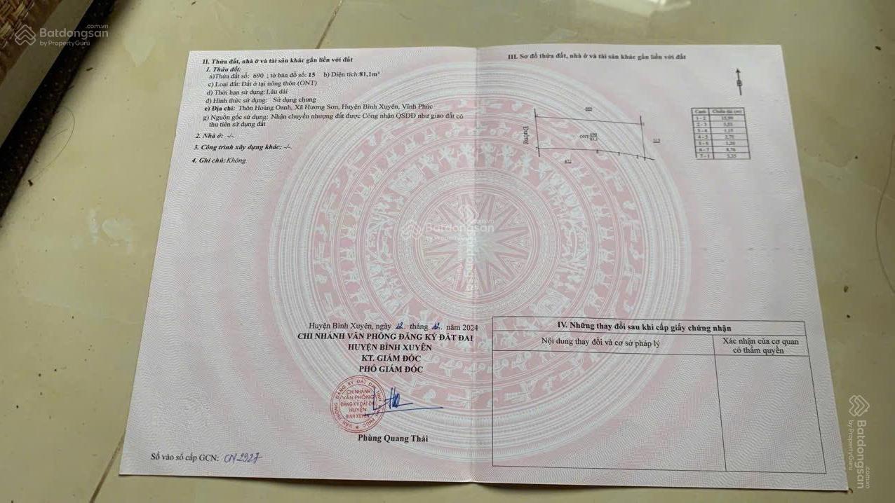 Bán 81m2 mặt tiền đường 302 từ Vĩnh Yên về Hoàng Oanh - Gia Khánh trục huyết mạch