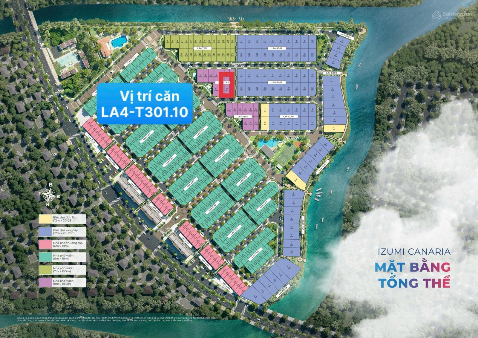Nhà phố Izumi City - DT 8x20.5m (164m2), 1 trệt 2 lầu, phân khu Canaria - Đơn giá: 64TR/M2 ĐÃ VAT