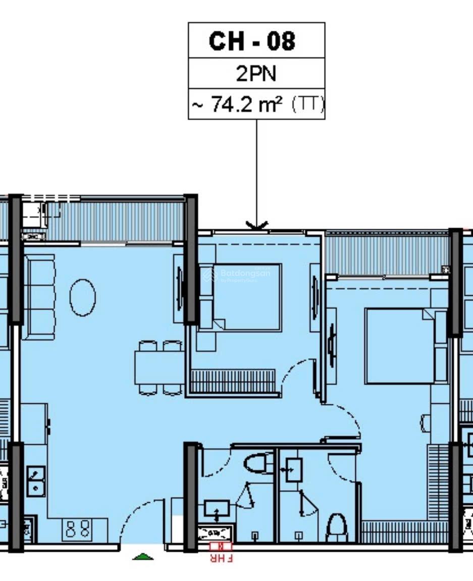 Siêu rẻ căn 2PN 74.2m2 giá 5 tỷ 67tr/m2, view bể bơi 1000m2 phân khu cao cấp Paris