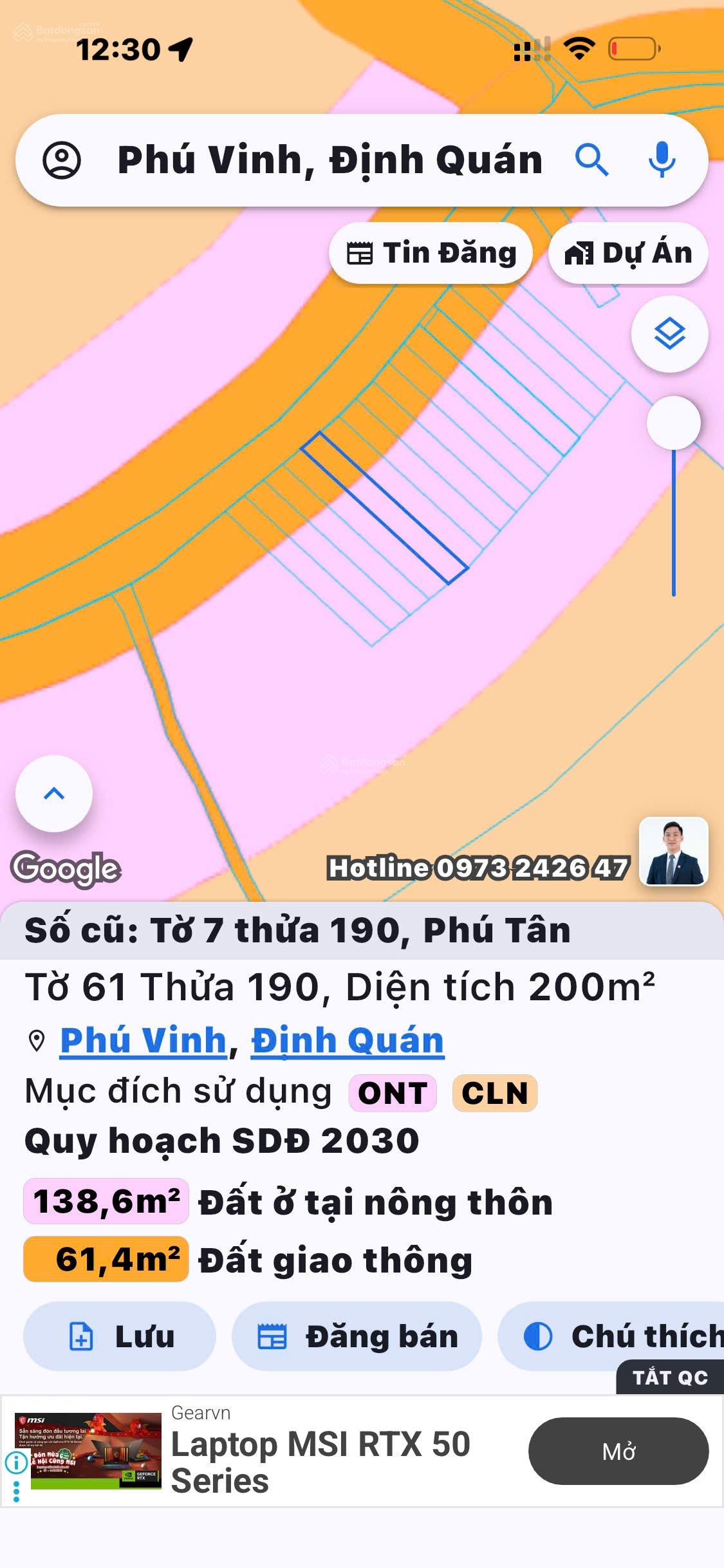 Bán đất mặt tiền hương lộ 120 phú vinh định quán 5x40 sổ riêng thổ cư Bán đất mặt tiền hương lộ 120 phú vinh định quán 5x40 sổ riêng thổ cư