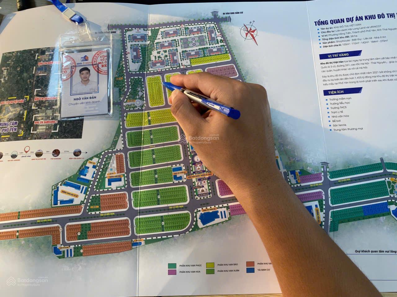 BÁN LÔ ĐẤT NỀN ĐẦU TƯ 100m2-SỔ ĐỎ LÂU DÀI-NẰM NGAY LỐI ĐI VÀO 7 TOÀ CHUNG CƯ NOXH VIỆT HÀN(PHỔ YÊN)