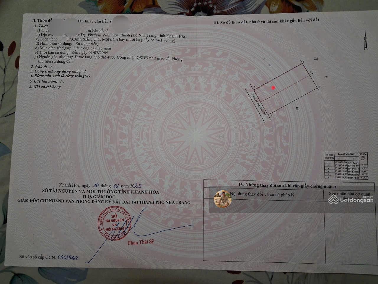 Bán đất hẻm cách đường Thân Nhân Trung 40m, Hòn Xện, P Vĩnh Hoà, 86.6m2, ngang 5m. 3.4 tỷ