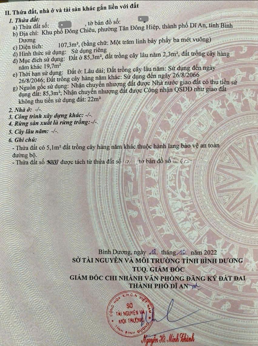 Bán dãy trọ 5x21.5m, hẻm Đoàn Thị Kia P. Tân Đông Hiệp, thu 7 triệu/th