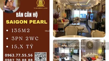 Hải Yến Nam Minh Land - bán căn hộ 3 PN Saigon Pearl 135 m2, tầng cao, nội thất đẹp như hình