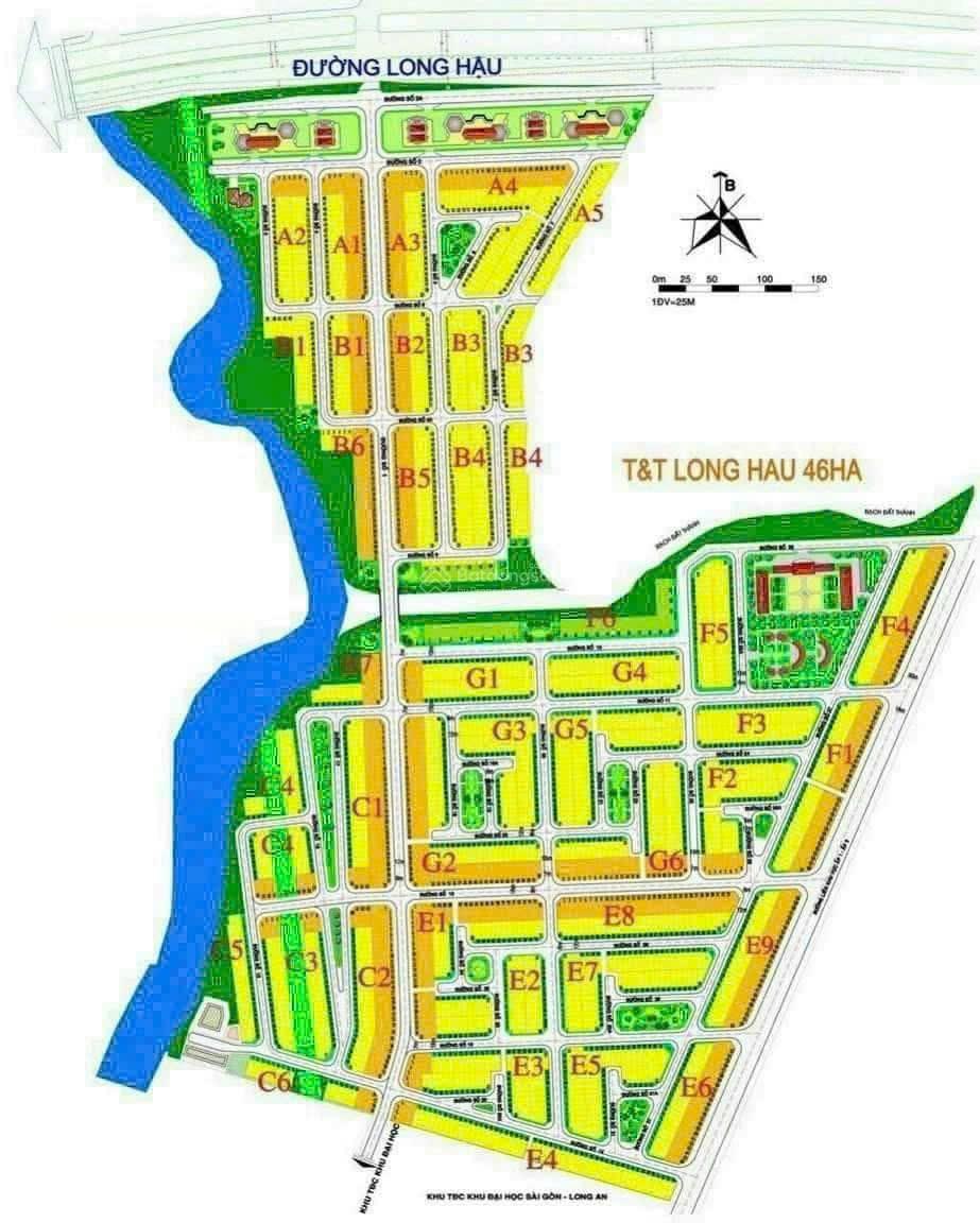 Bán đất nền "mặt tiền view trường học, view đẹp" nền sạch đẹp diện tích 100m2(5x20) giá 2tỷ250tr