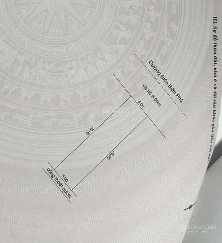 Bán đất mặt tiền đường điện biên phủ giá chỉ 7,5 tỷ/100m2