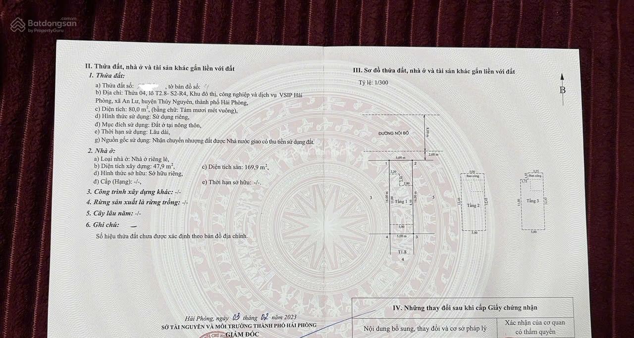 Đón sóng cầu Nguyễn Trãi , chủ nhà bán nhanh căn 80m2 xây 3 tầng khu đô thị Bellhomes Thuỷ Nguyên