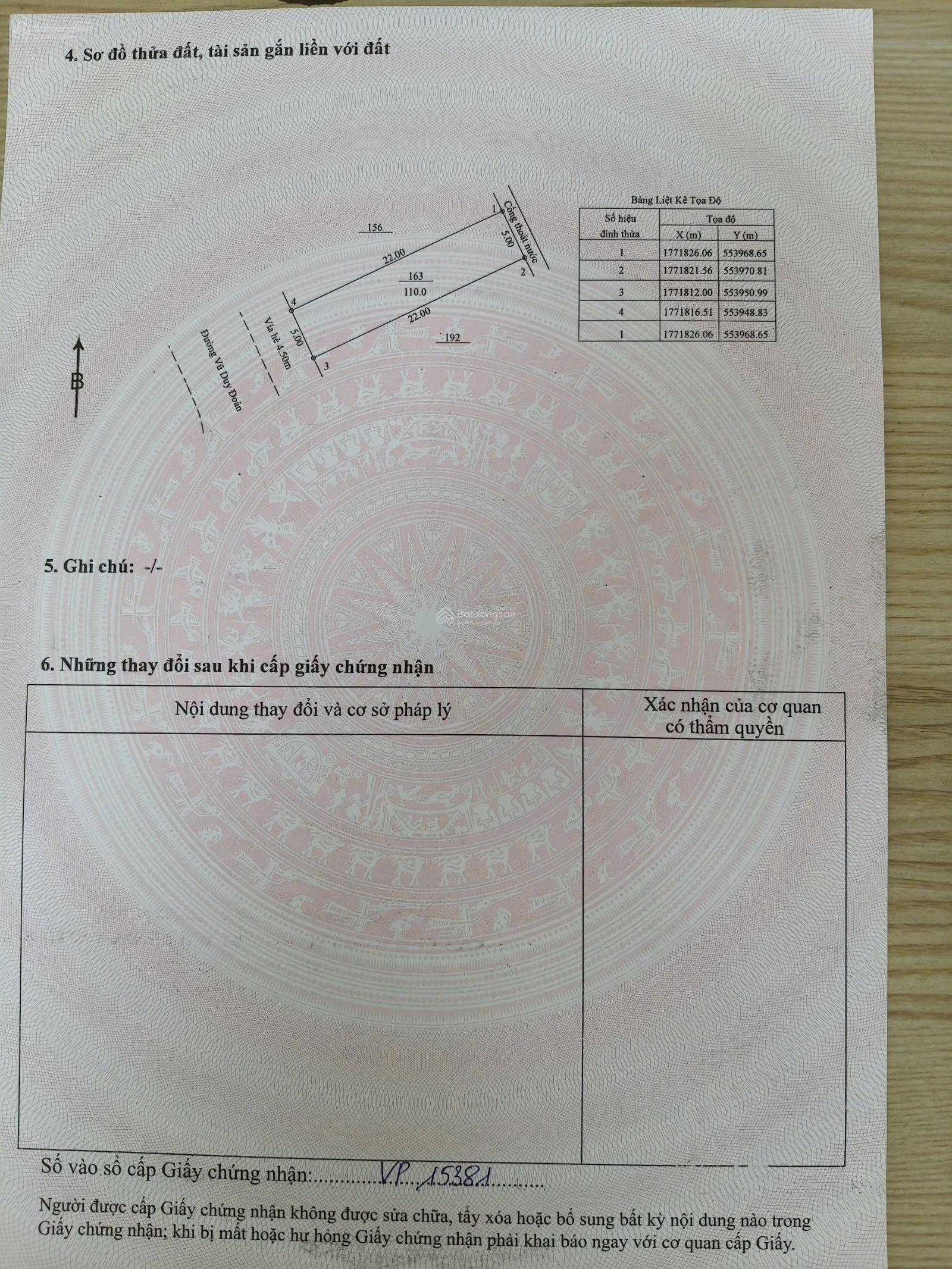 Bán đất 7,5 m Vũ Duy Đoán khu bãi biển Sơn Thuỷ 110m2