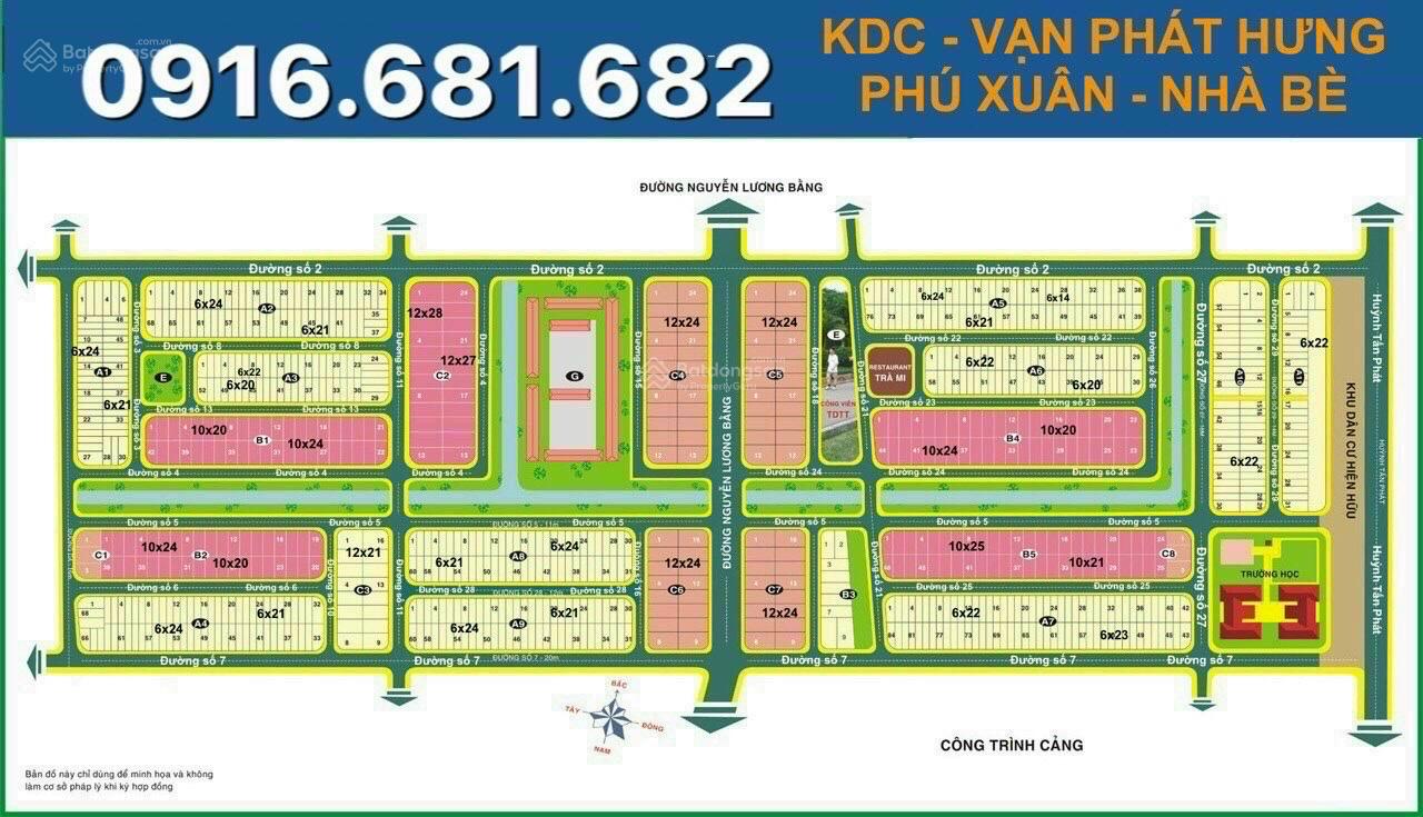 Bán Nhanh Nền Nhà Phố 6x24 Đường 20m KDC Phú Xuân Vạn Phát Hưng, Xã Nhà Bè Giá 53tr/m