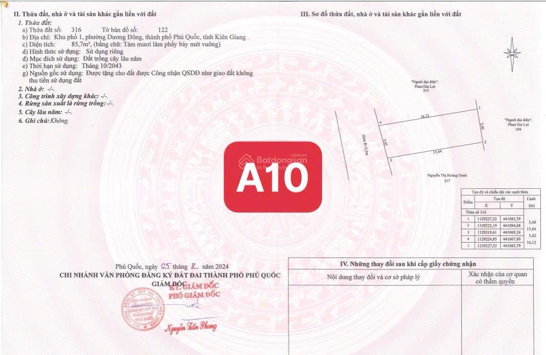 Hiếm! Bán 2 lô đất 2 mặt tiền hẻm Toà Án 30/4 Phú Quốc, 169m, cách biển 700m, QH đất ở đô thị