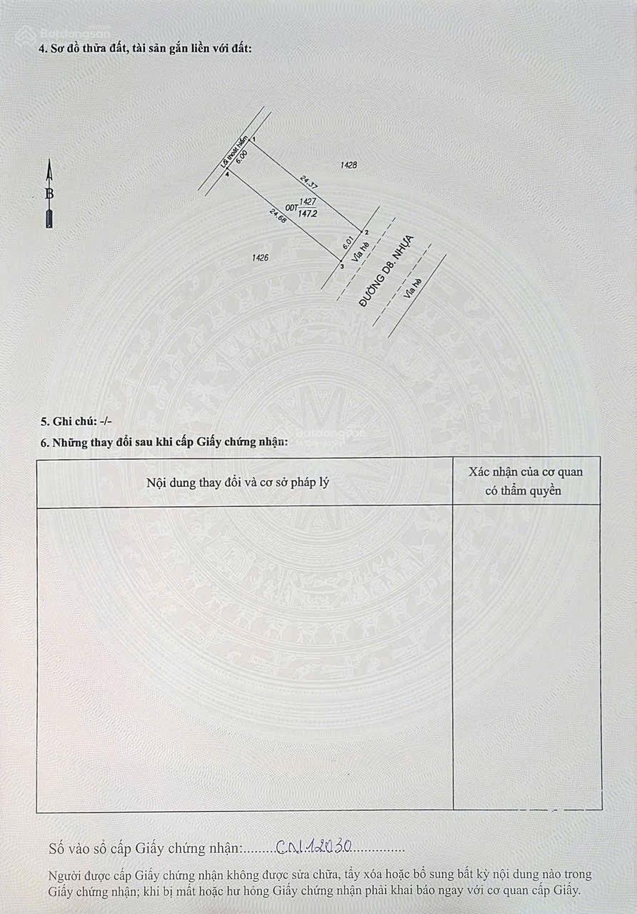 Bán đất tại Khu dân cư Hố Lang, 3,98 tỷ, 150m2, mặt tiền 6m, ngõ 12m