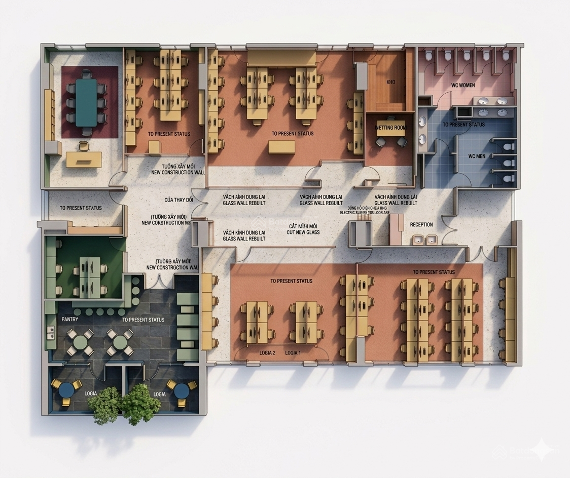 Cho thuê văn phòng full nội thất Phú Nhuận || DT: 500m2 - sẵn fitout nội thất