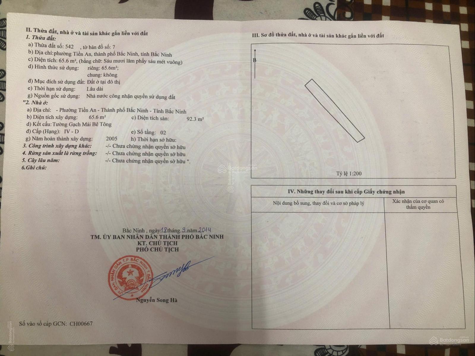 Chính chủ cần chuyển nhượng tài sản *đất tặng nhà 3 tầng* - mặt sau Chợ Nhớn, TP Bắc Ninh