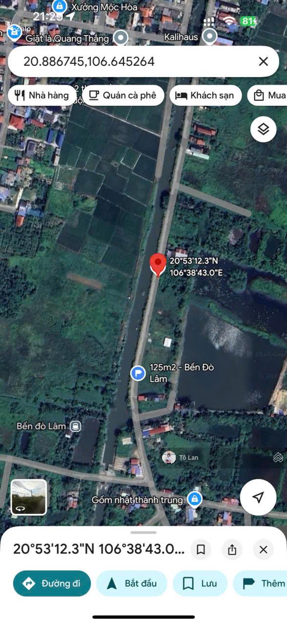 Mặt đường bến đò Lâm - Lâm Động - P. Thiên Hương gửi siêu phẩm 125m2 full thổ cư trung tâm mua sắm