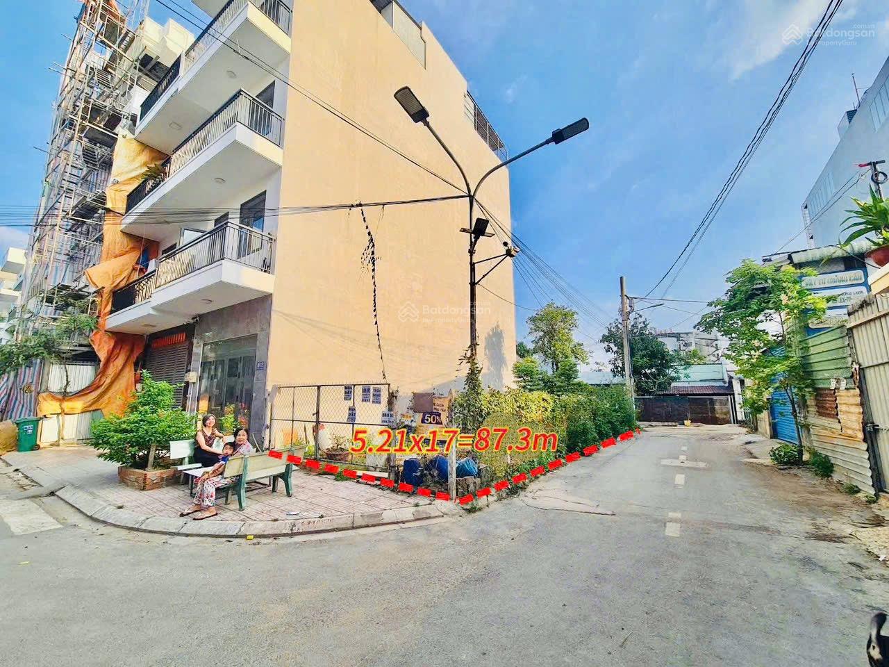 Bán đất 2 mặt tiền trước sau hẻm 423 vườn lài gần cầu qua GV 5x17.4=87.2m Đường : 12m Giá: 9 tỷ