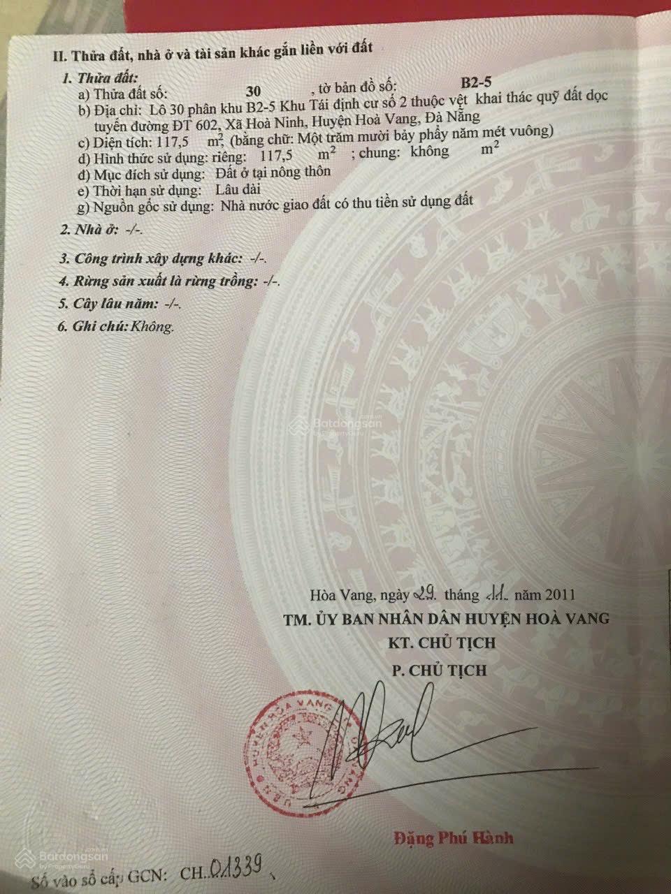 Làm việc chính chủ cần bán lô đất đường 7.5m lề 3m tại Khu TDC Hoà Ninh 2 giá chỉ 2.290 triệu.