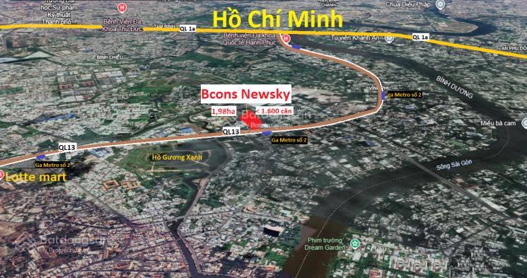 Thiết kế (3PN3WC) chỉ có ở Bcons NewSky mặt tiền Quốc Lộ 13, Lái Thiêu, Hồ Chí Minh